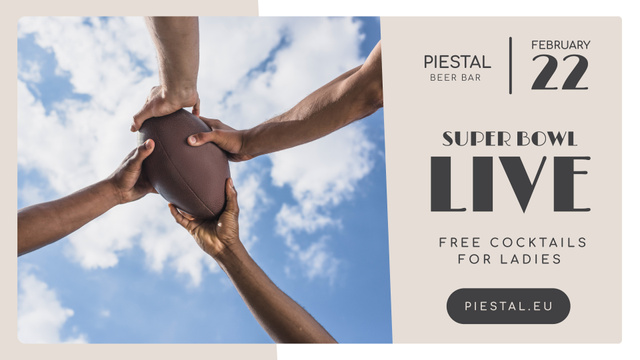 Super Bowl Stream Players Holding Ball FB event cover Modelo de Design