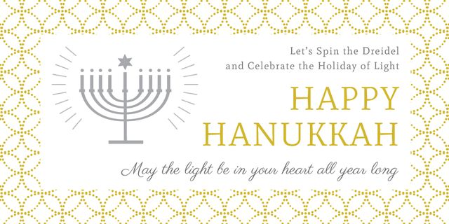 Invitation to Hanukkah celebration Twitter Design Template