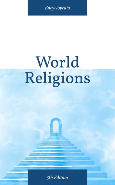Religion Concept Stairs into Blue Sky Book Cover – шаблон для дизайна