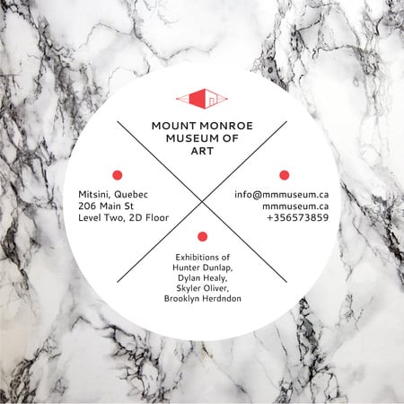 Museum of art announcement on Marble pattern Instagram AD Tasarım Şablonu