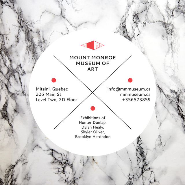 Ontwerpsjabloon van Instagram AD van Museum of art announcement on Marble pattern