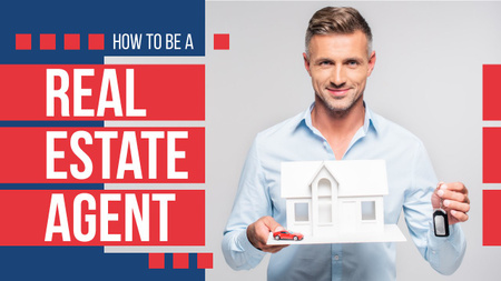 Real Estate Tips Agents Holding House Model Youtube Thumbnail – шаблон для дизайну