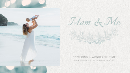 Mother's Day Mom with Baby by Sea Full HD video Design Template