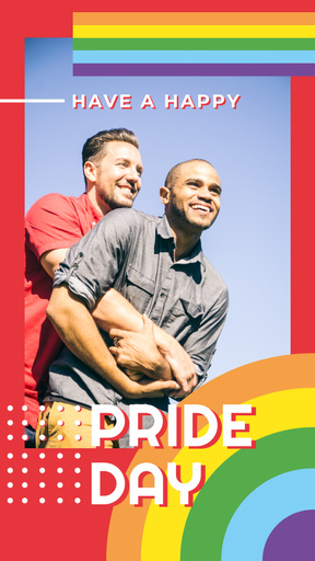 Two Men Hugging On Pride Day 