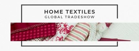 Home Textiles Event Announcement in Red Facebook cover Design Template