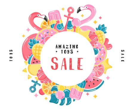 Amazing Sale of Children's Toys Large Rectangle Design Template
