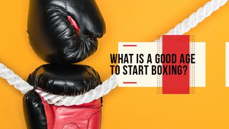 Ontwerpsjabloon van Title van Boxing Guide Gloves in Red