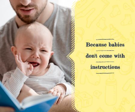 Modèle de visuel Dad Holding Crying Baby - Large Rectangle
