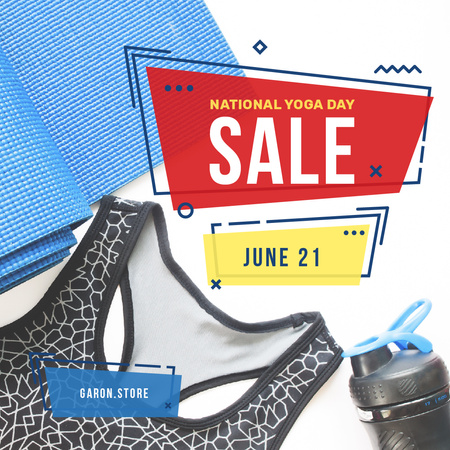 Template di design Sports equipment set Sale on National Yoga Day Instagram