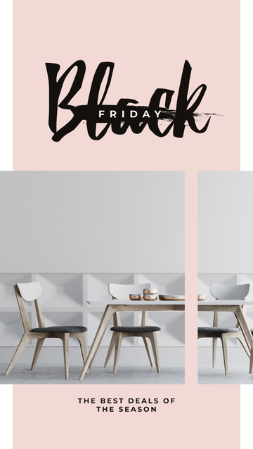 Black Friday Sale Stylish dining room interior Instagram Story Modelo de Design