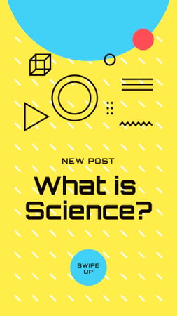 Designvorlage Scientific Event Announcement Geometric Pattern in Yellow für Instagram Story