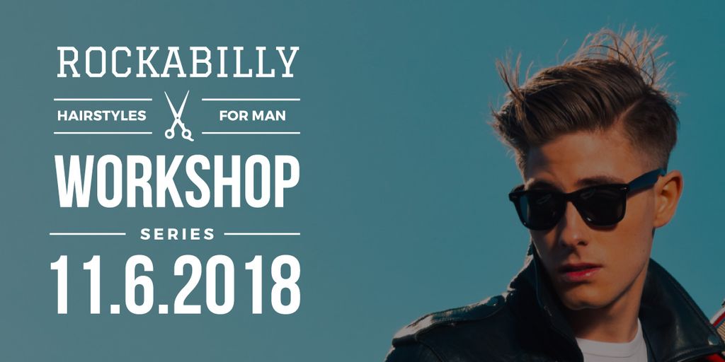 Rockabilly hairstyles workshop with Stylish Man Image tervezősablon