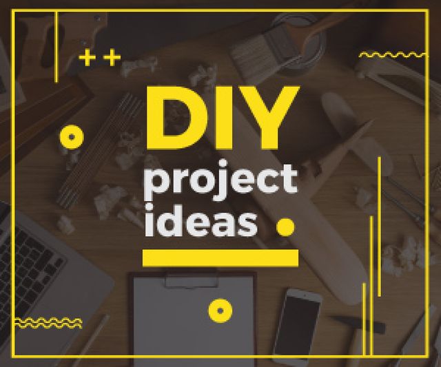 Diy project ideas banner  Medium Rectangle Design Template