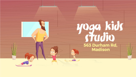 Platilla de diseño Kids Doing Yoga With Coach Full HD video