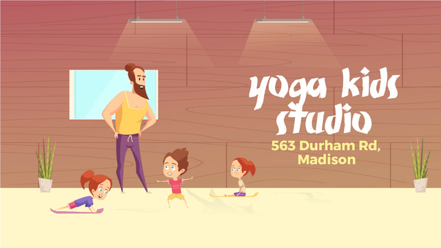 Ontwerpsjabloon van Full HD video van Kids Doing Yoga With Coach