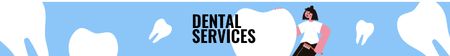 Dental services clinic promotion Leaderboard Modelo de Design
