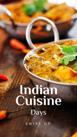 Indian Cuisine Dish Offer Instagram Story Modelo de Design
