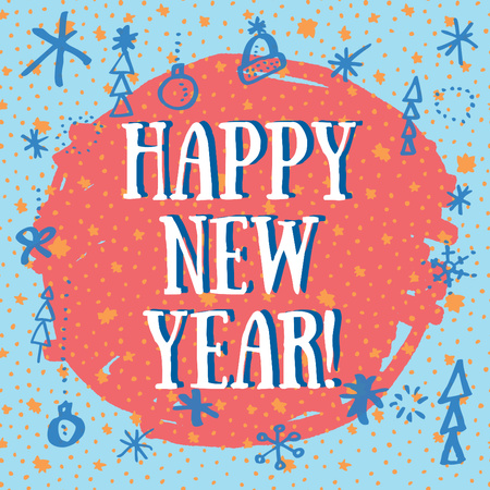 Plantilla de diseño de Happy New Year greeting with decorations Instagram AD 