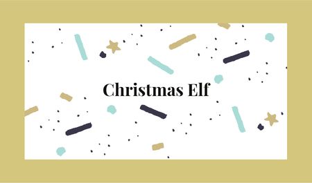 Bright and Shiny Confetti on Christmas Business card Tasarım Şablonu
