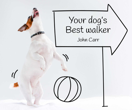 Platilla de diseño Playing Dog for Waking Services ad Facebook