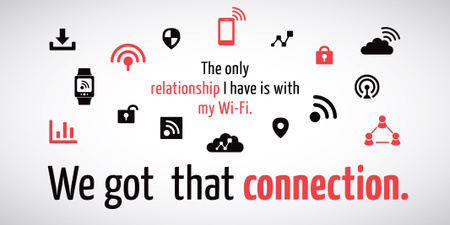 Template di design Wi-fi connection icons Twitter