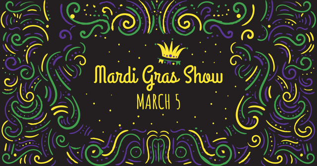 Mardi Gras carnival Announcement Facebook AD – шаблон для дизайну