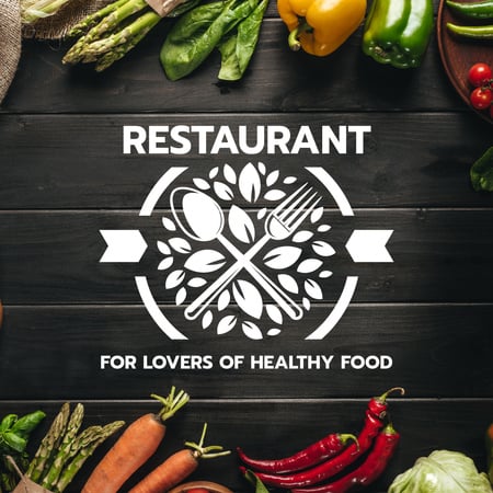 Healthy Food Menu with cooking ingredients Instagram AD Design Template