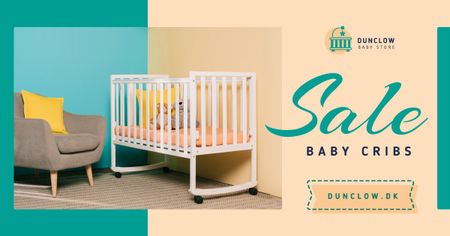 Baby Store Ad Crib in Nursery Facebook AD Design Template