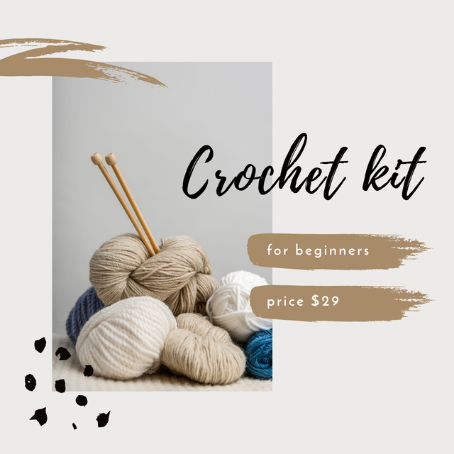 Crochet Kit for beginners Offer Instagram Design Template