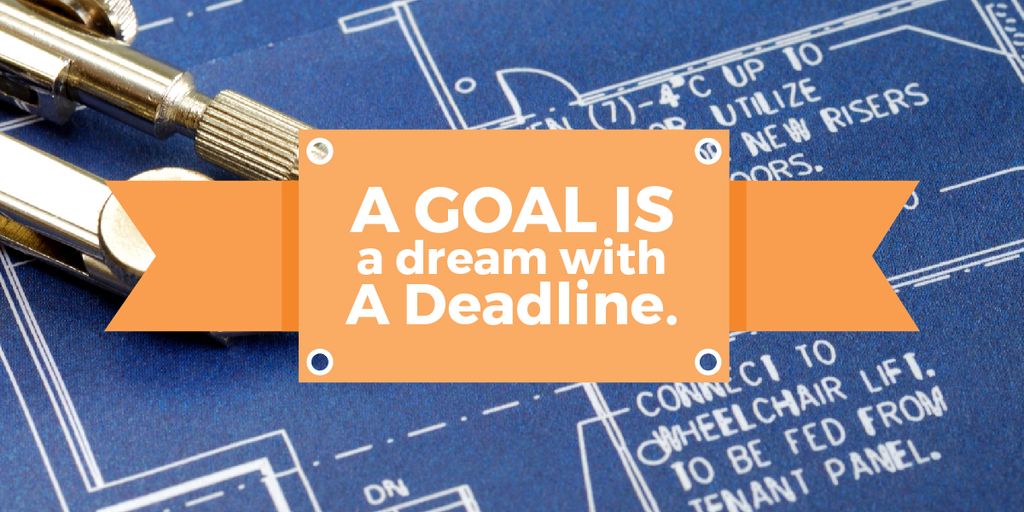 Plantilla de diseño de Goal motivational quote on blueprint Image 