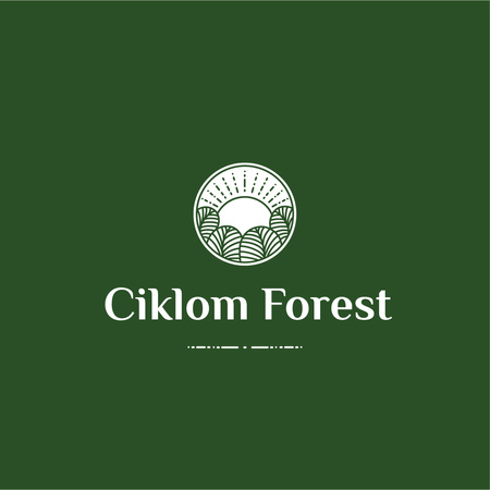 Trees in Forest Green Icon Logo Design Template
