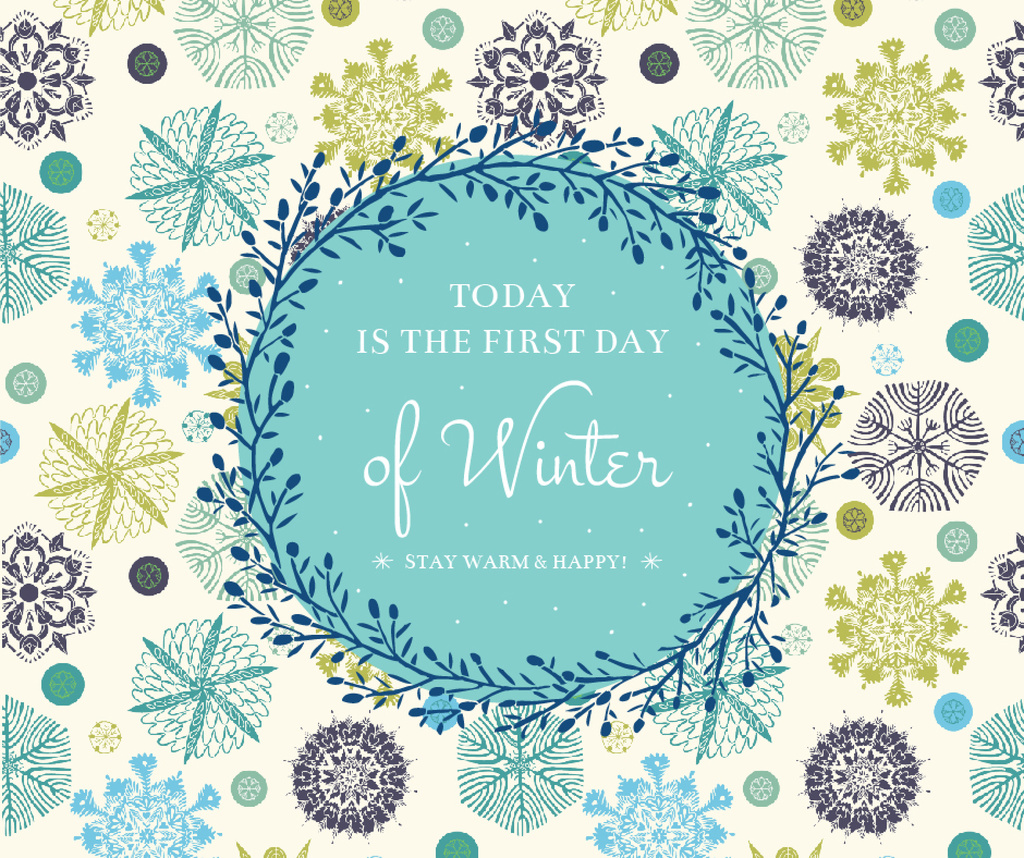 Plantilla de diseño de Today is first day of winter poster Facebook 