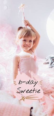 Cute Girl celebrating Birthday Snapchat Moment Filter Design Template