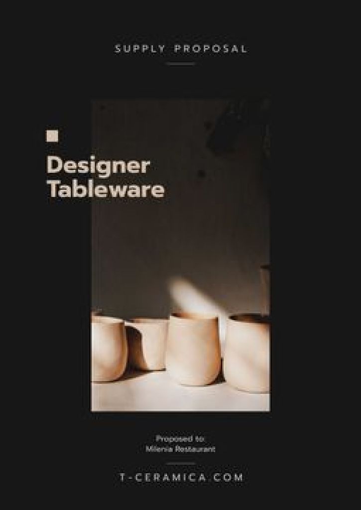 Designvorlage Ceramic Tableware supply offer für Proposal