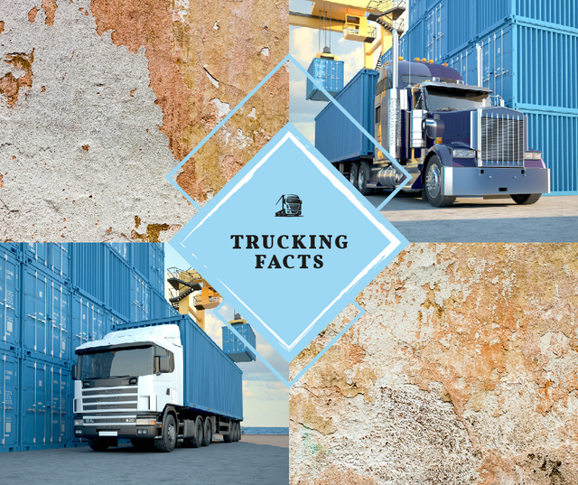 Plantilla de diseño de Trucks driving by warehouse  Facebook 