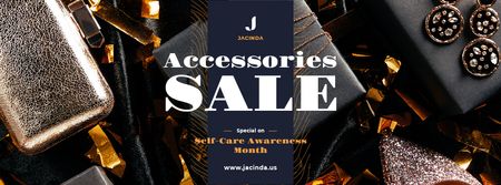 Szablon projektu Self-Care Awareness Month Sale Shiny Accessories Facebook cover