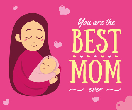 Mom holding baby on Mother's Day Facebook Design Template