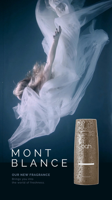 Designvorlage Perfume Ad Magical Woman Underwater für Instagram Video Story