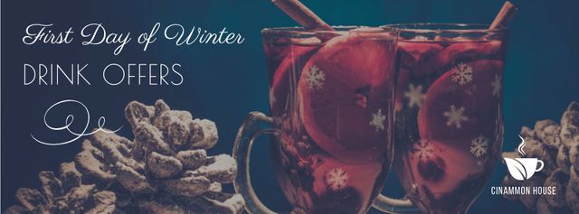 First day of winter Offer Facebook cover Design Template