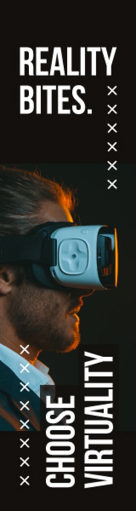 Modèle de visuel Virtuality Quote Man Using Vr Glasses - Skyscraper