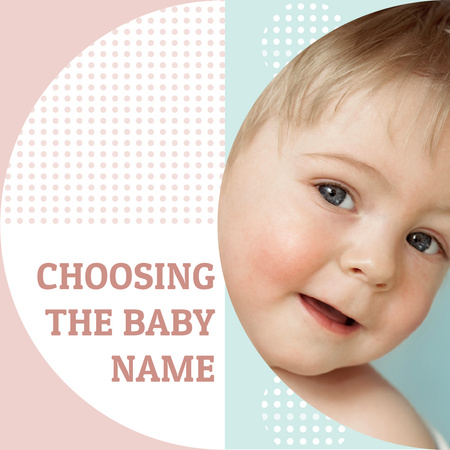 Baby Name concept with Happy little kid Instagram AD Design Template