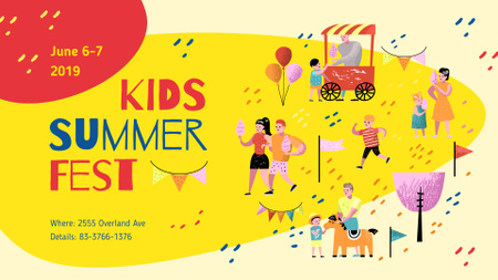 Platilla de diseño Summer Fest Invitation People Having Fun in Park FB event cover