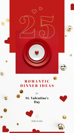 Valentines Day Festive table setting Instagram Story Modelo de Design