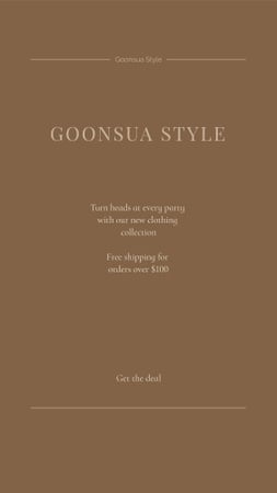 Fashion Collection Offer in Brown background Instagram Story Tasarım Şablonu