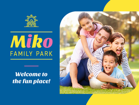 Family Weekend Parents with Kids in Park Presentation Design Template