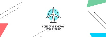 Conserve Energy Wind Turbine Icon Tumblr tervezősablon