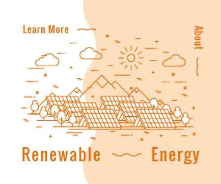 Renewable Energy Technologies Guide with Solar Panels Medium Rectangle Design Template