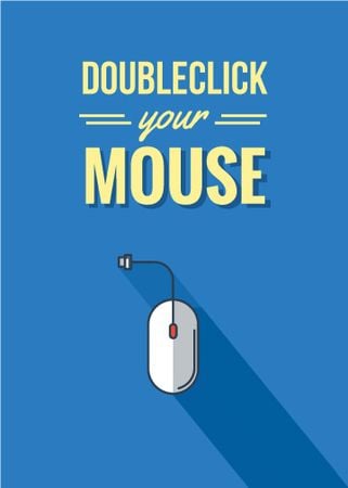 Computer Mouse in blue Flayer Design Template