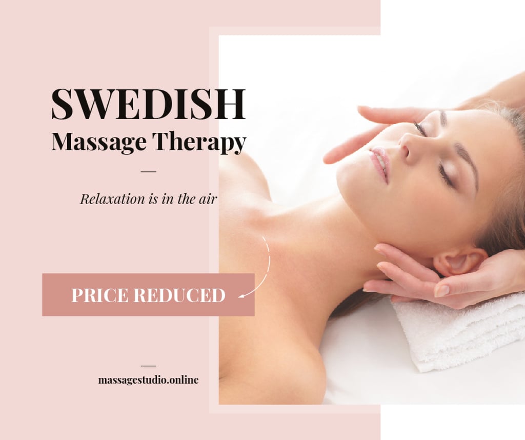 Ontwerpsjabloon van Facebook van Discount on Swedish Massage Therapy