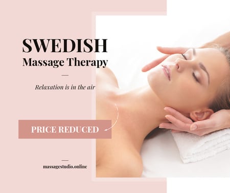 Woman at Swedish Massage Therapy Facebook Design Template